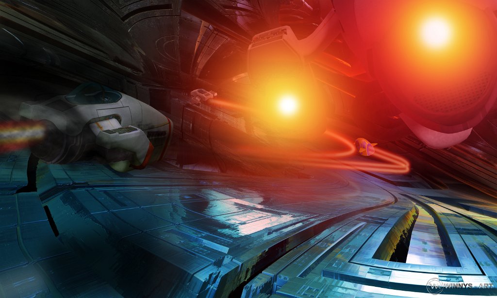 Race I – futuristisches digitales Composing von Winnys Art